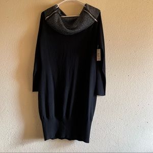 No boundaries black Knit fitted Dress with Zipper detail new size xl